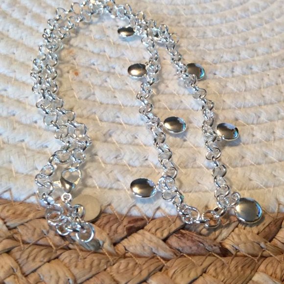 ** $15 NEW Doteffil 925 Sterling Silver Circle Discs Open link Chain 20 in - Picture 5 of 5